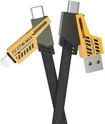 4-in-1 65W Fast Charging Cable | USB-A to USB-C/Lightning | Braided Multi-Device Cable