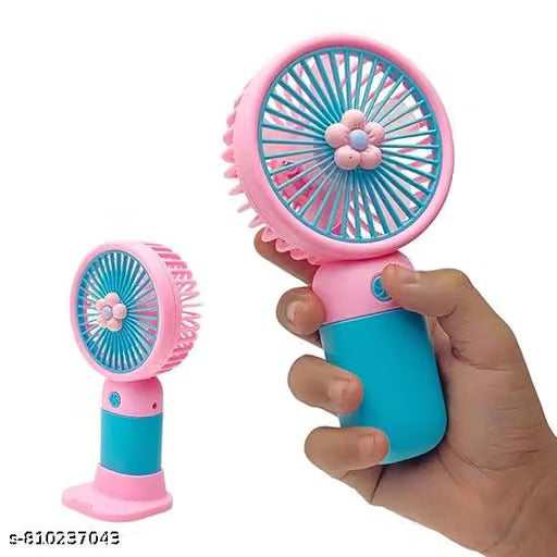 Portable Rechargeable Handy Fan with Stand | Mini Li-Ion Battery Fan