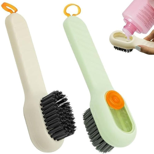 2-in-1 Soap Dispensing Cleaning Brush with Handle – Refillable Scrub Brush