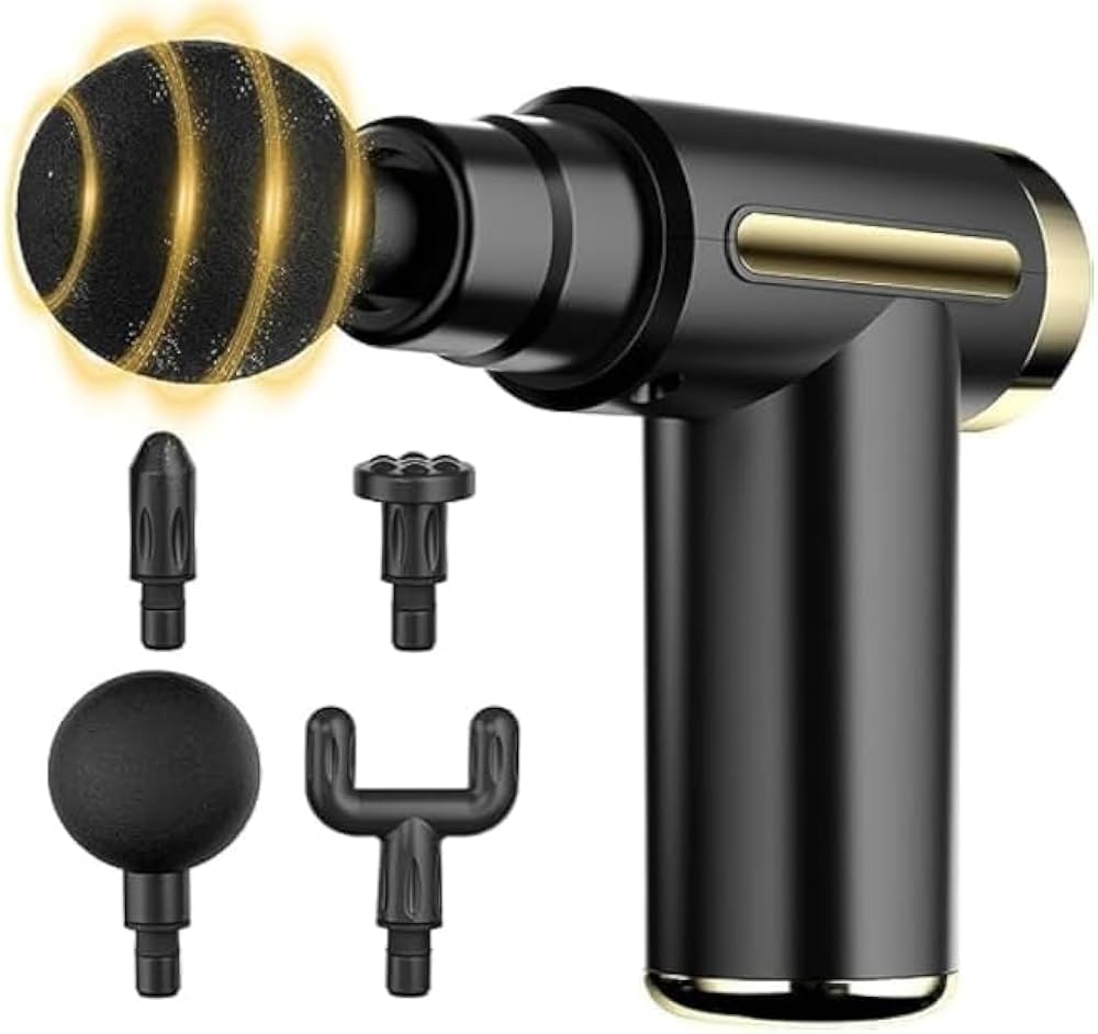 Massage Gun with 4 Attachment Heads – Handheld Percussion Massager