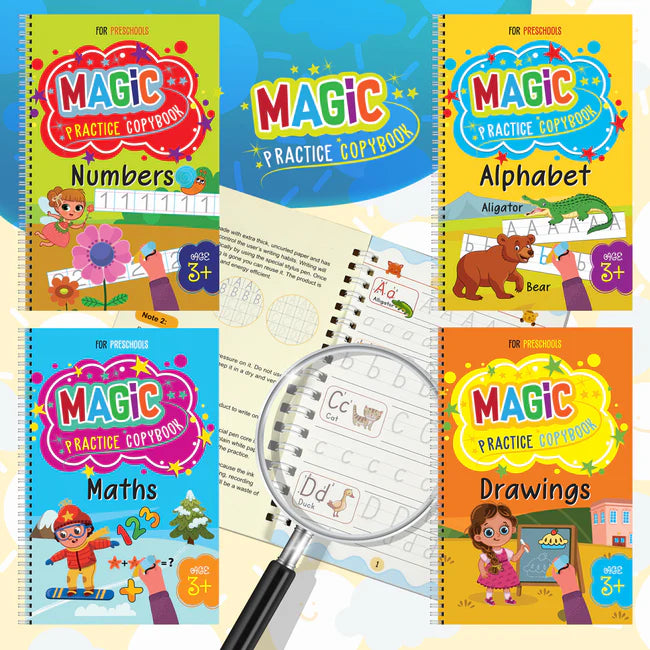 4 PCS Magic Practice Copybook For Kids,