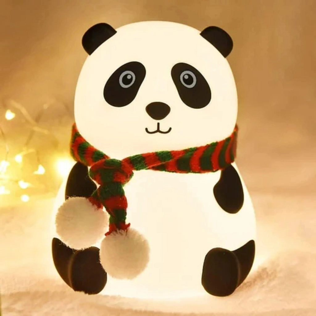 Cute Panda Night Lamp – USB Rechargeable, 7-Color Changing LED Night Light (13.6 cm, White)