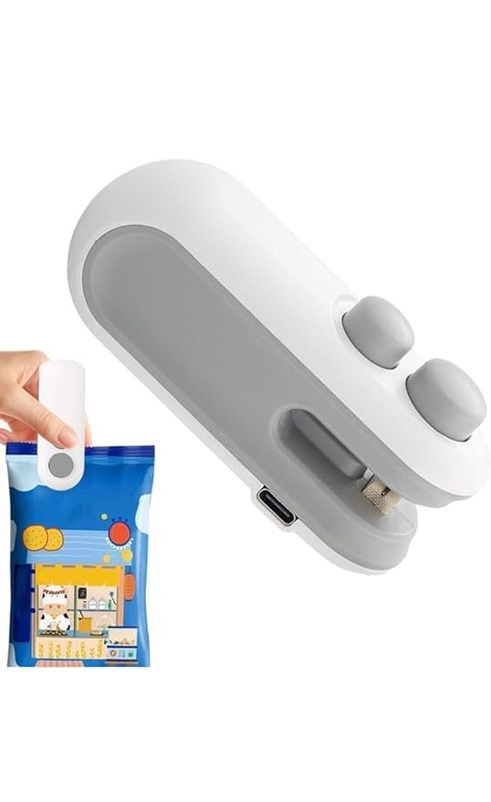 Portable Mini Bag Sealing Machine with Cutter & Magnet – USB Rechargeable