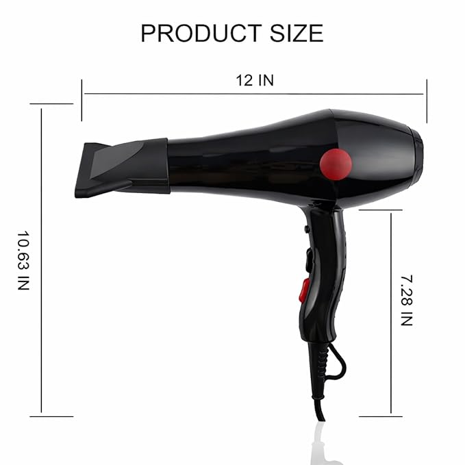 CHOABA Professional Hair Dryer 2800 (2000W) – Black