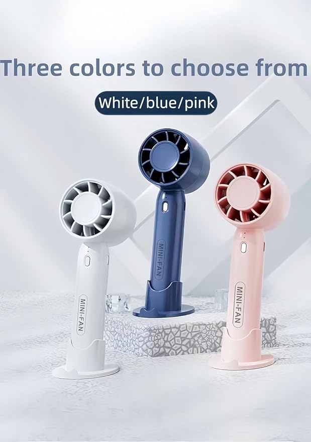 T-10 Handheld Mini Fan | USB Rechargeable Portable Fan with Base