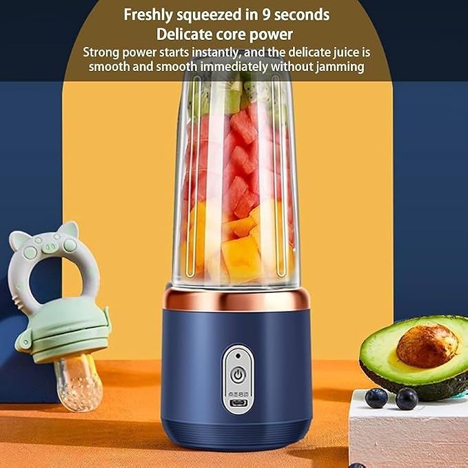 Portable Blender Mixer Grinder – Rechargeable Mini Juicer with 2 × 400ml Jars