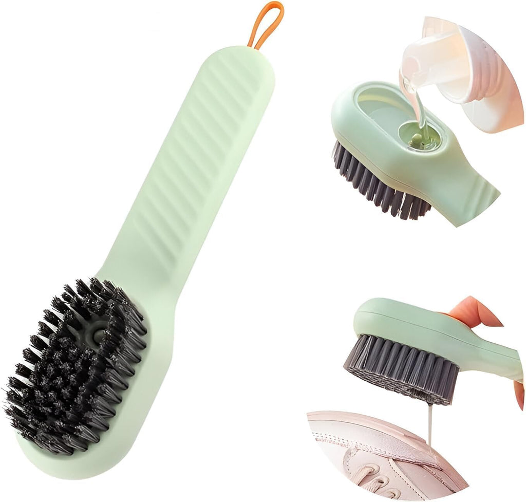 2-in-1 Soap Dispensing Cleaning Brush with Handle – Refillable Scrub Brush