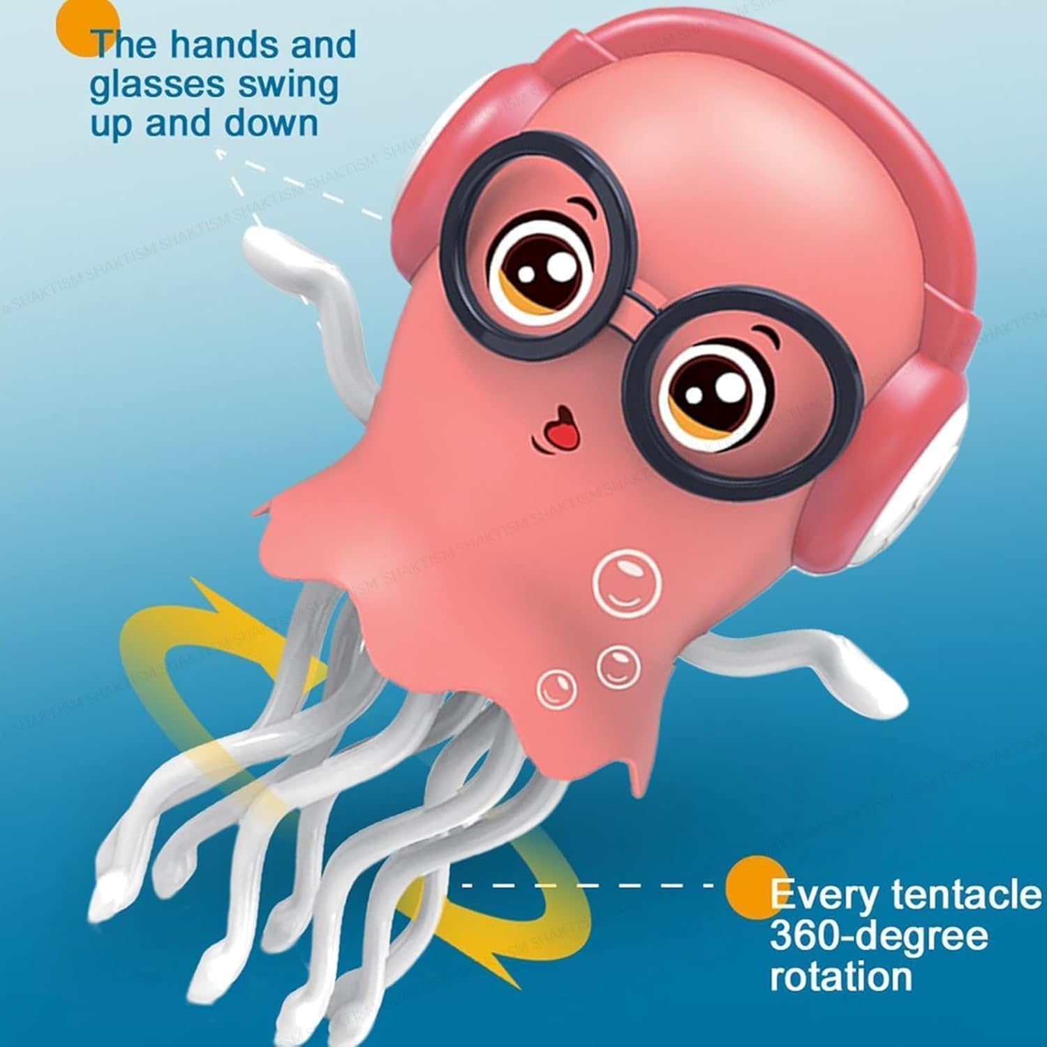 Dancing Jellyfish Toy with Lights, Music & 360° Rotating Tentacles (Multicolor)