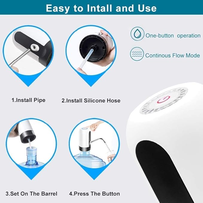 Electric Automatic Water Dispenser Pump for 20 Litre Bottle | Rechargeable Bottle Pump