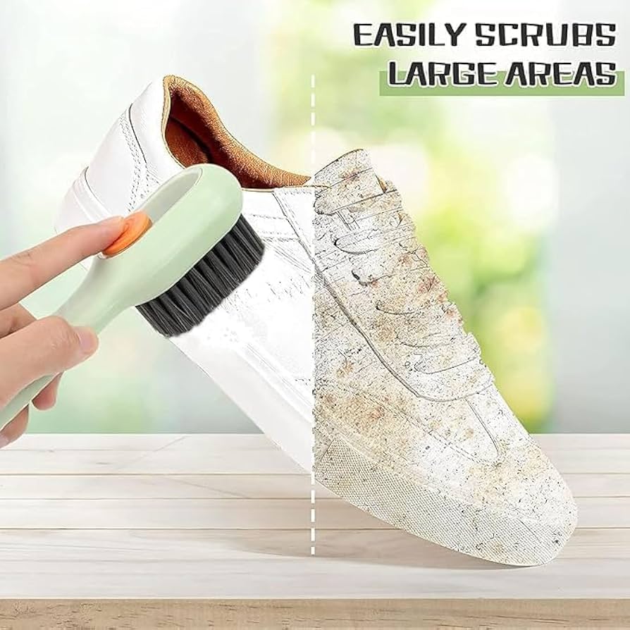 2-in-1 Soap Dispensing Cleaning Brush with Handle – Refillable Scrub Brush