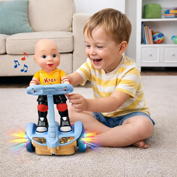 Battery Operated Balance Car Toy for Kids with Light & Music