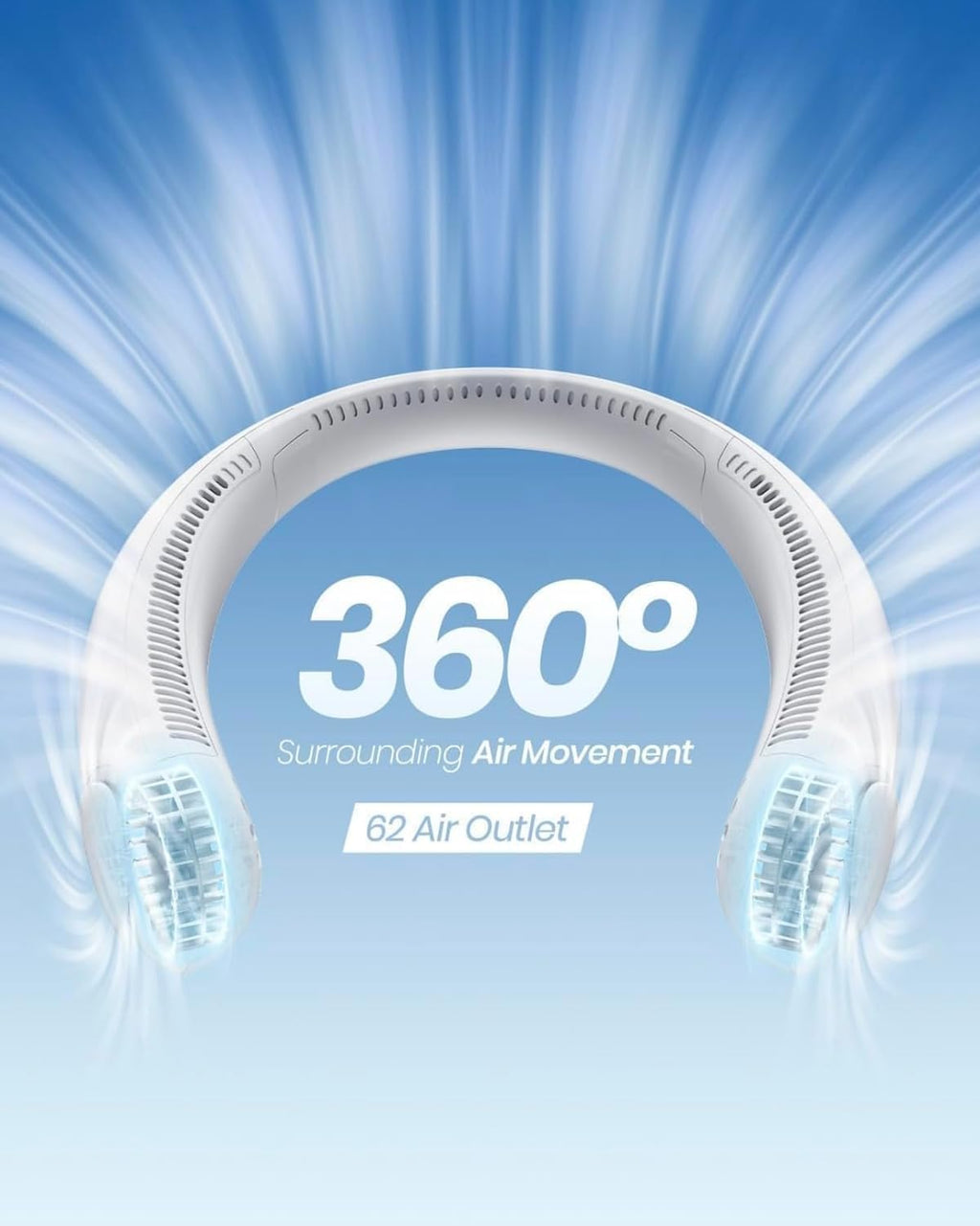 Portable Neck Fan | Bladeless Rechargeable Personal Cooling Fan
