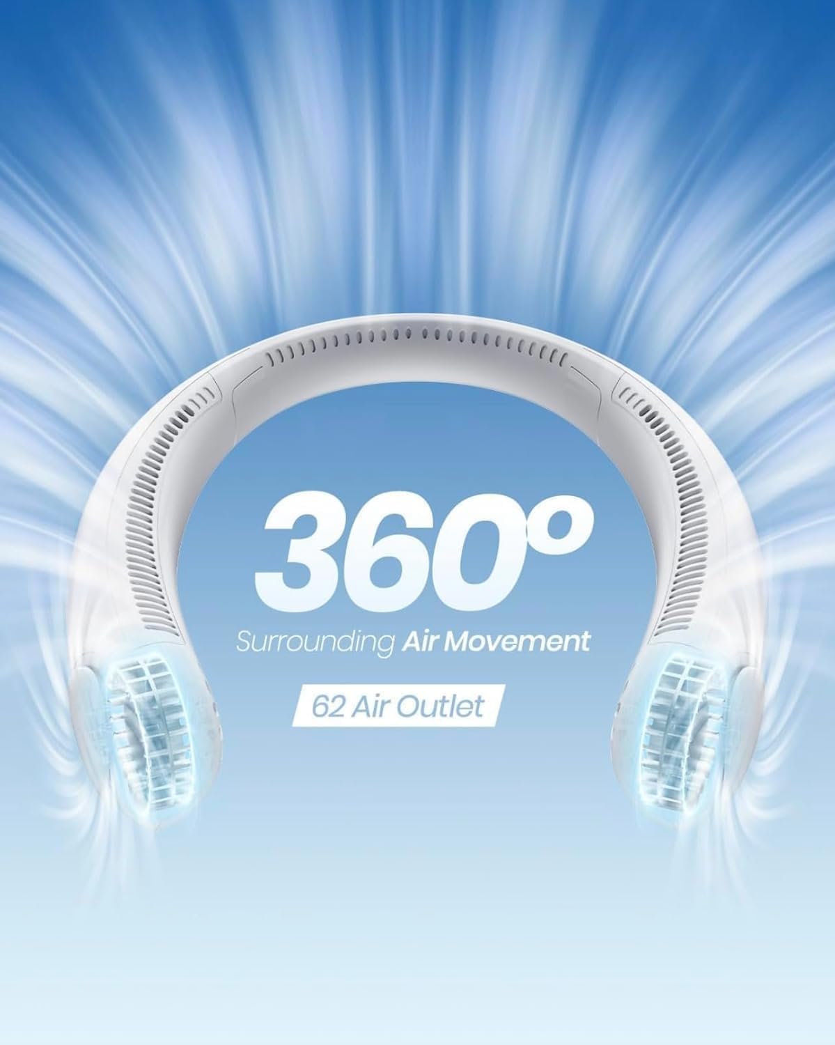 Portable Neck Fan | Bladeless Rechargeable Personal Cooling Fan