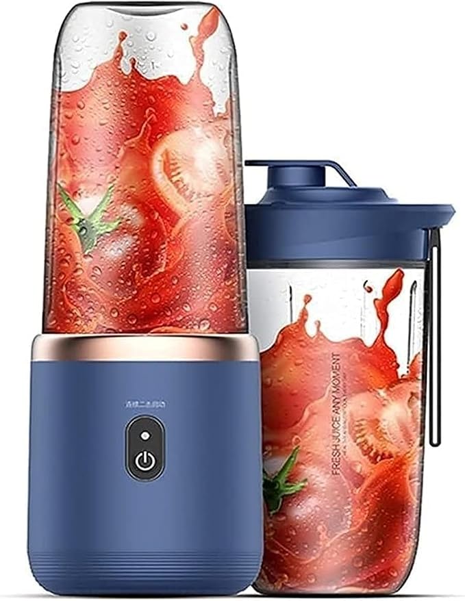 Portable Blender Mixer Grinder – Rechargeable Mini Juicer with 2 × 400ml Jars