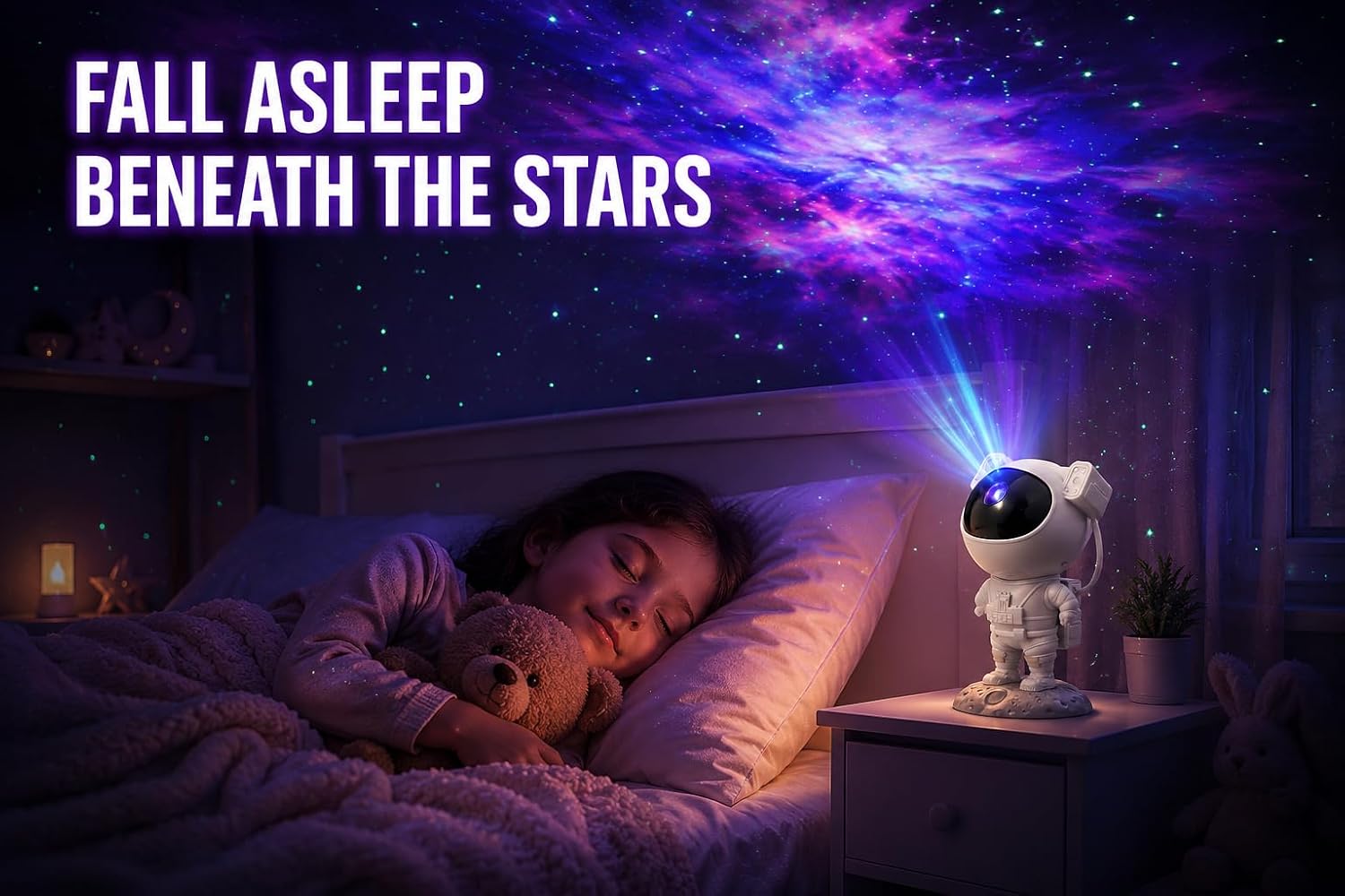 Astronaut Galaxy Projector Night Light – Star & Nebula Projector with Remote Control & Timer