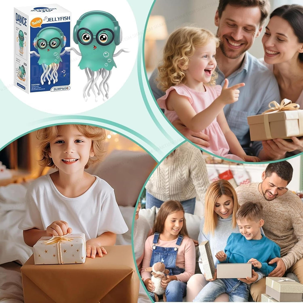 Dancing Jellyfish Toy with Lights, Music & 360° Rotating Tentacles (Multicolor)