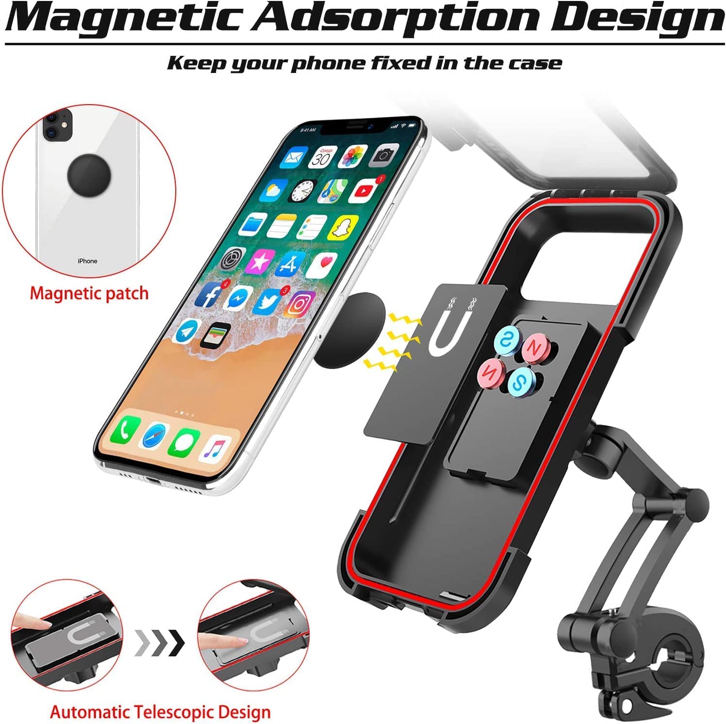 Waterproof Mobile Bike Holder – 360° Adjustable Handlebar Phone Mount