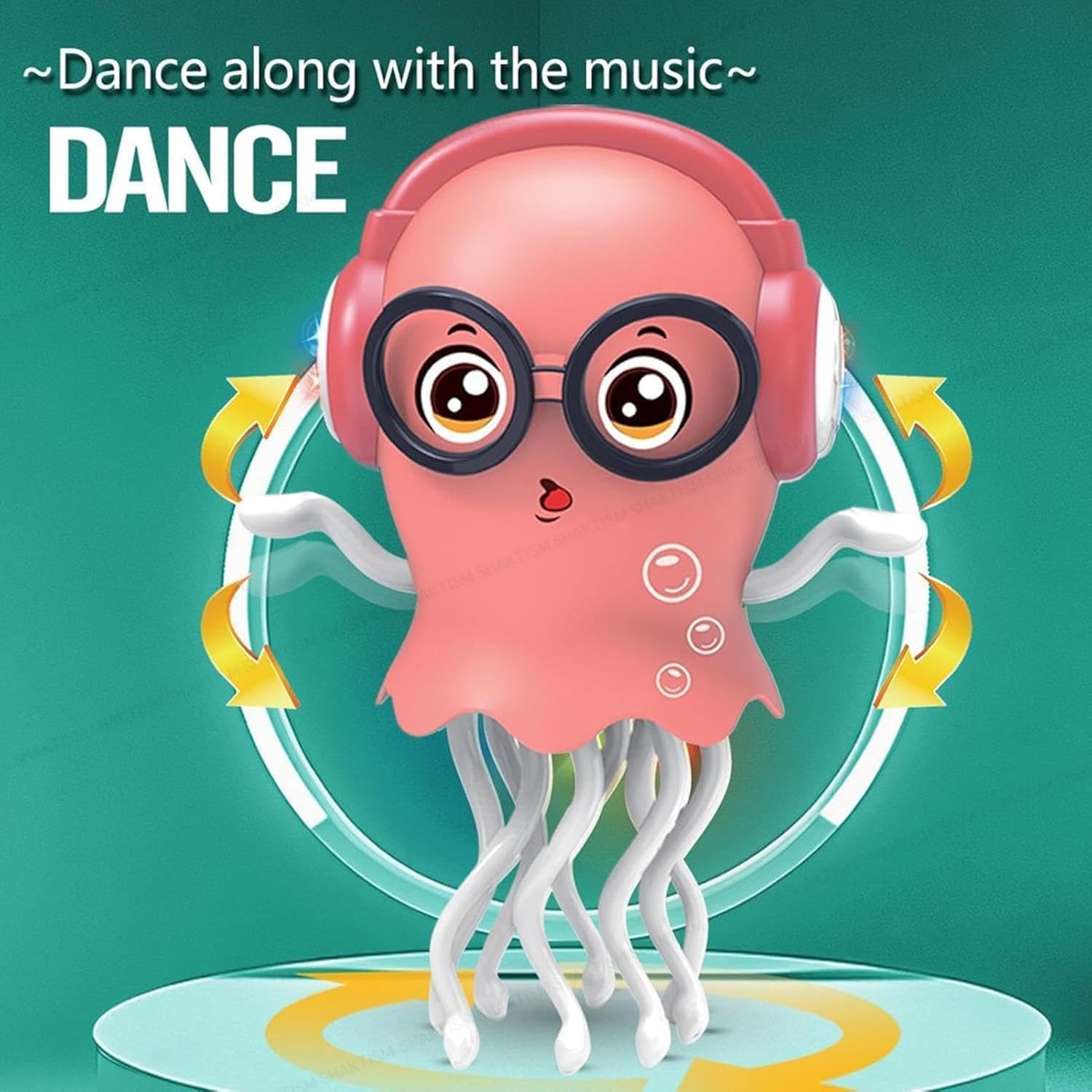 Dancing Jellyfish Toy with Lights, Music & 360° Rotating Tentacles (Multicolor)
