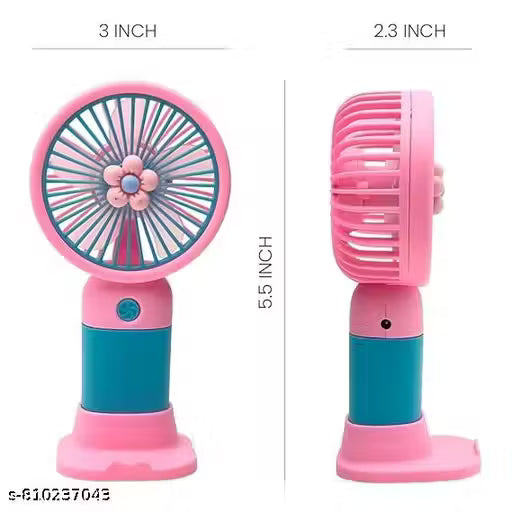 Portable Rechargeable Handy Fan with Stand | Mini Li-Ion Battery Fan