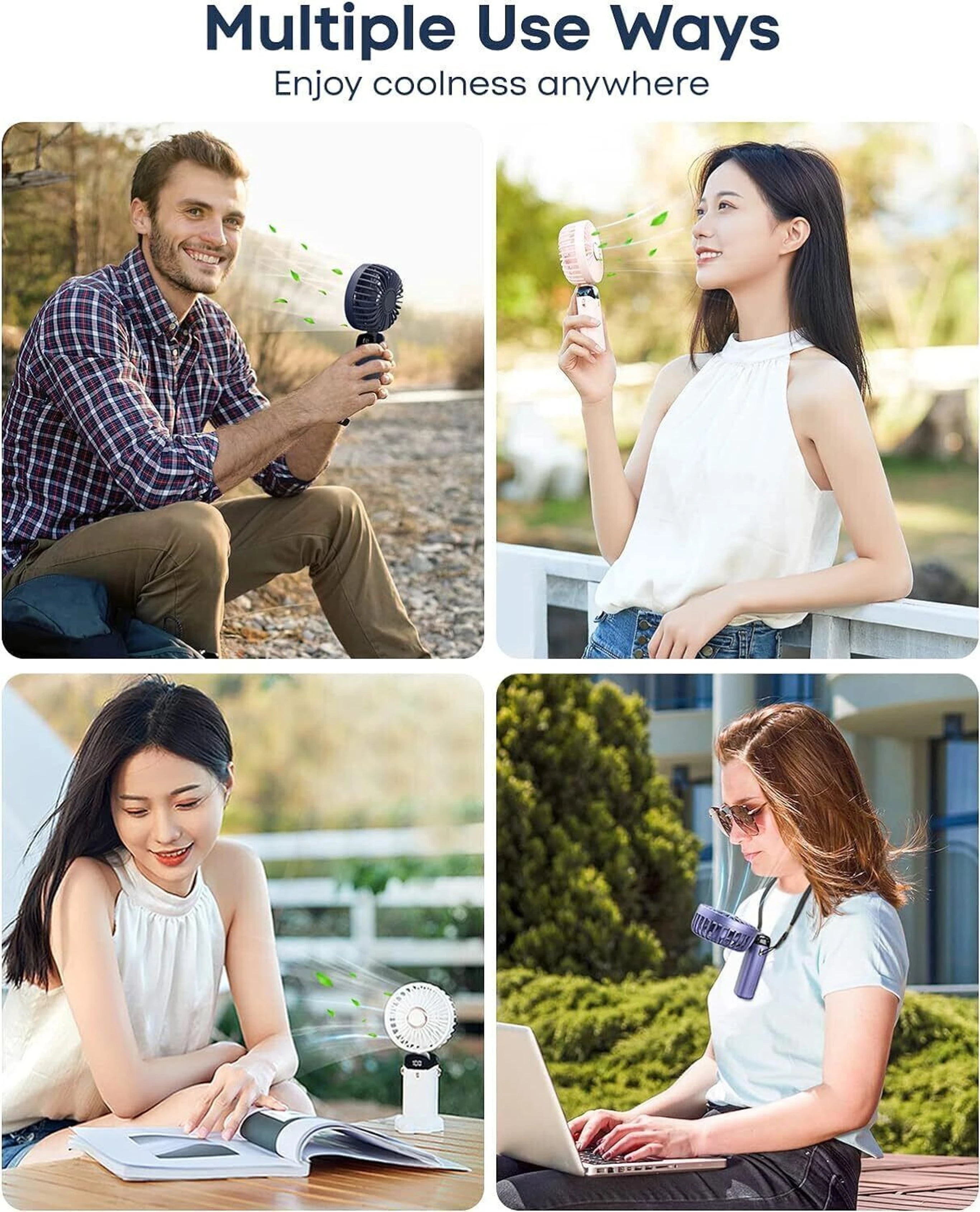 Mini Portable Fan – Rechargeable Handheld Fan with Display