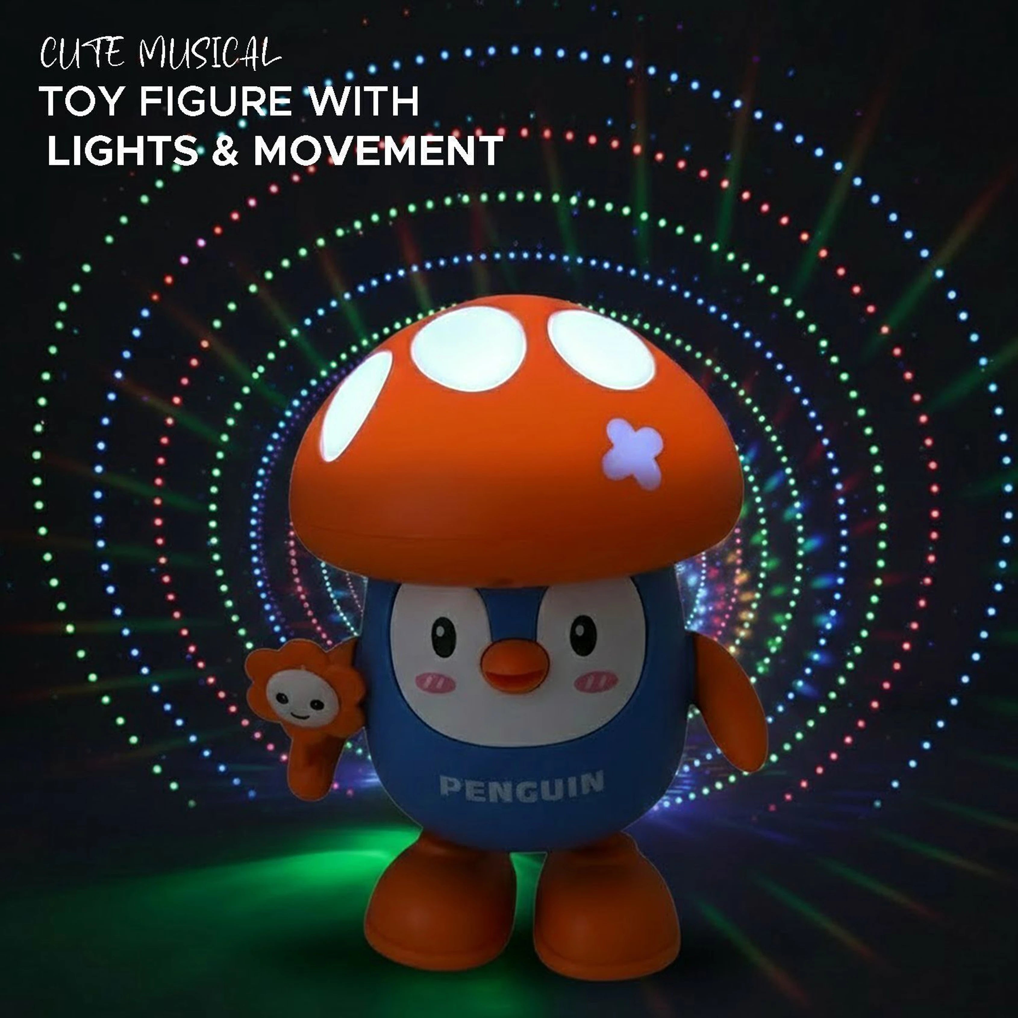 Musical Mushroom Penguin Dancing Toy with Recording | Light & Movement Kids Toy