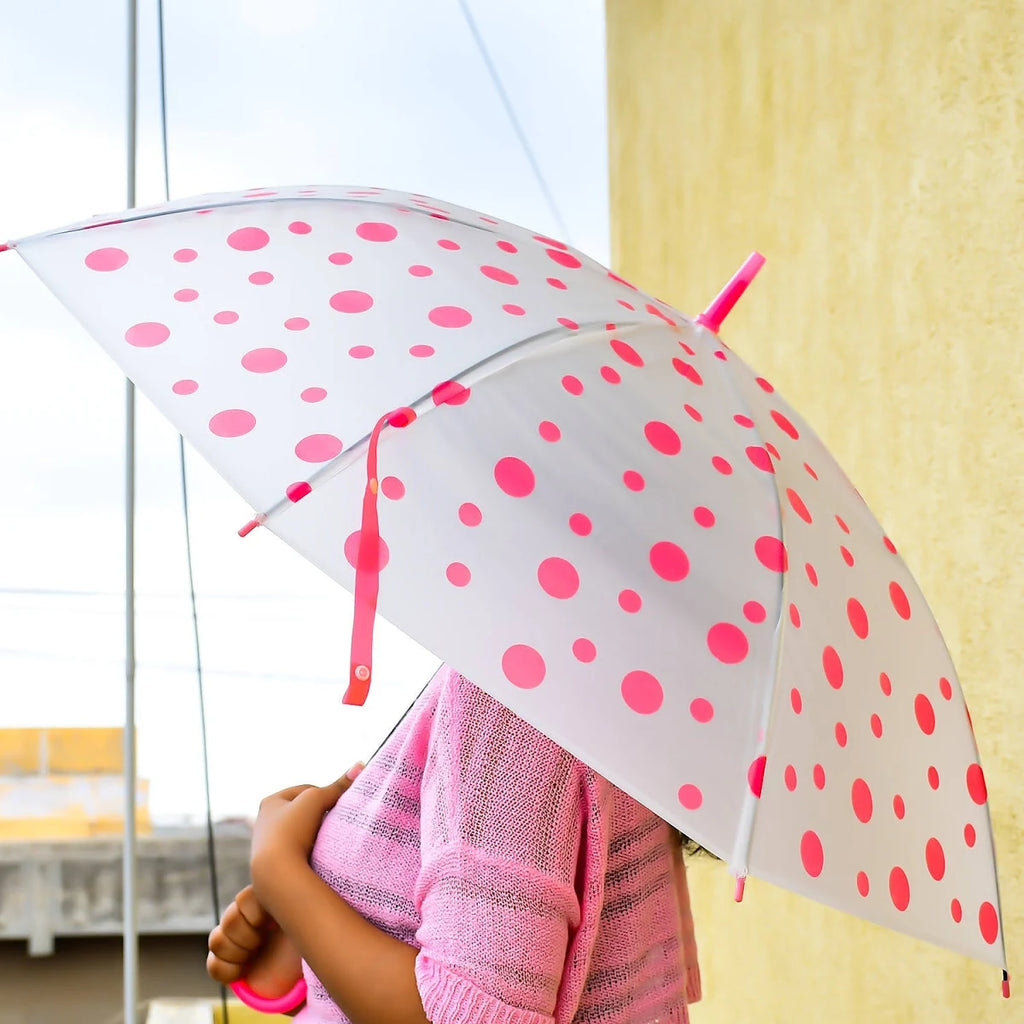 Dot Printed Automatic Windproof Umbrella