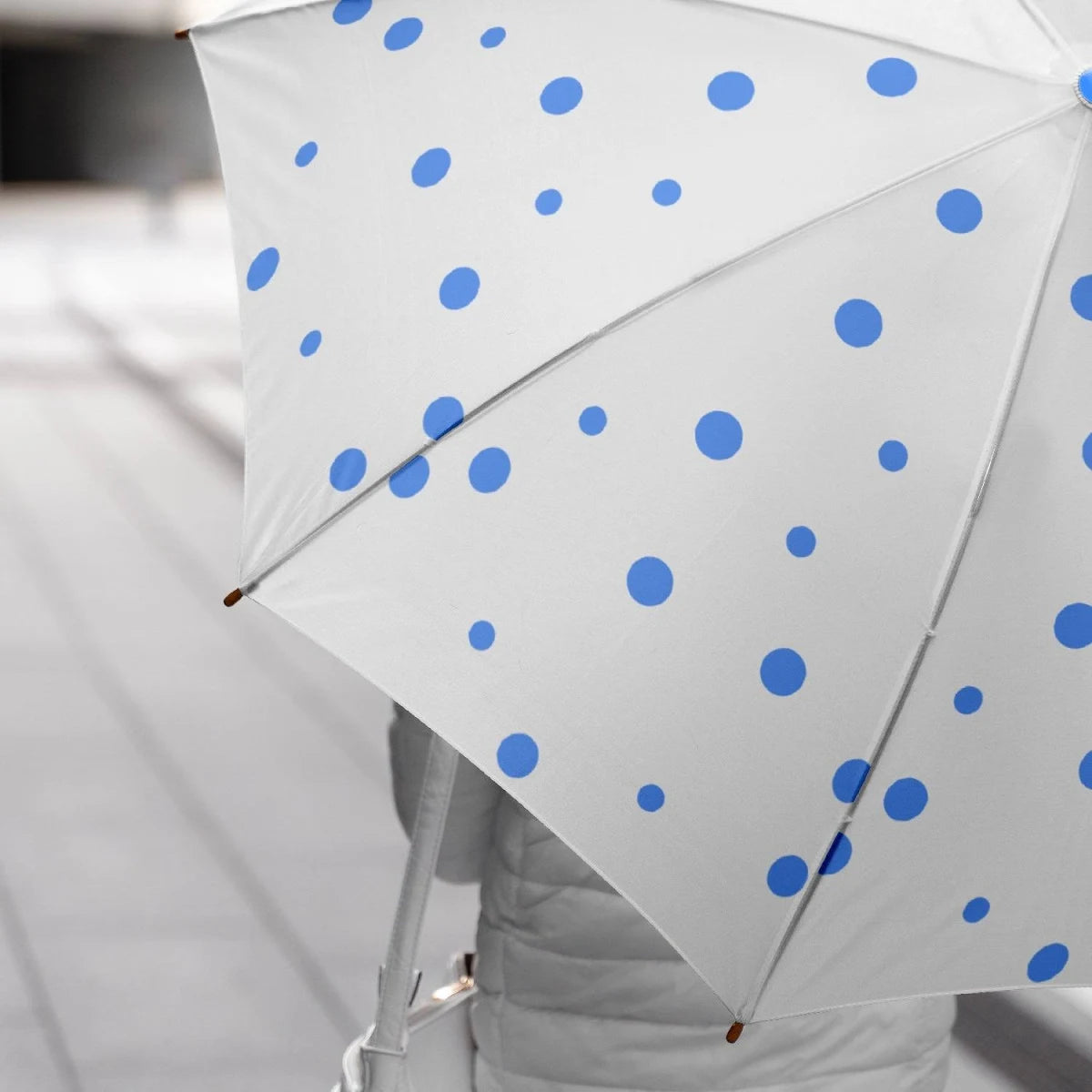 Dot Printed Automatic Windproof Umbrella